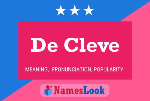 Póster del nombre De Cleve