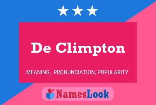 Póster del nombre De Climpton