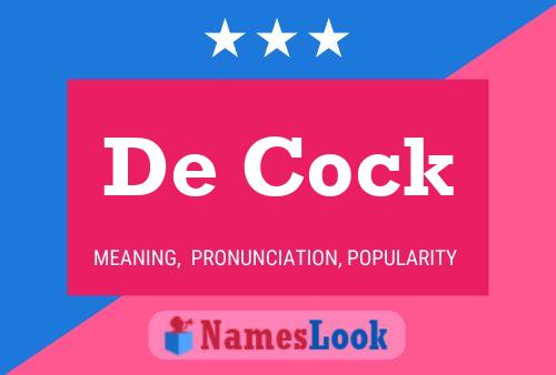 Póster del nombre De Cock