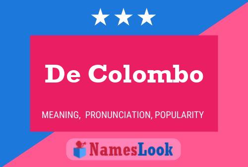 Póster del nombre De Colombo