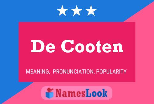 Póster del nombre De Cooten