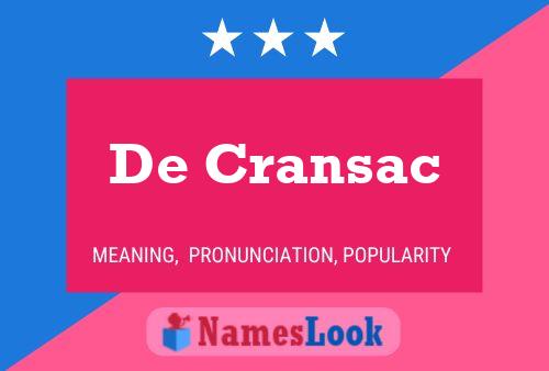 Póster del nombre De Cransac