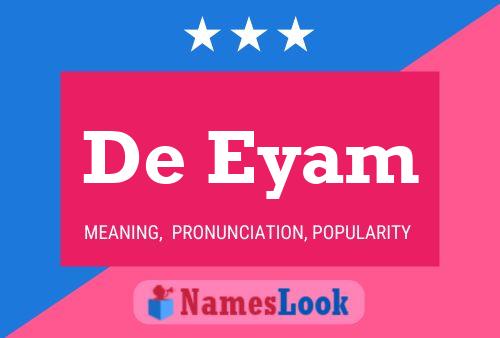 Póster del nombre De Eyam