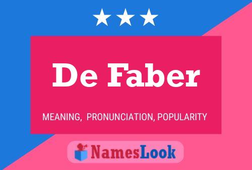 Póster del nombre De Faber