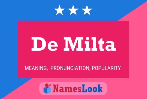 Póster del nombre De Milta