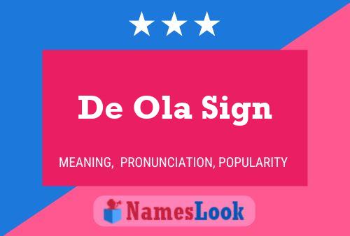 Póster del nombre De Ola Sign