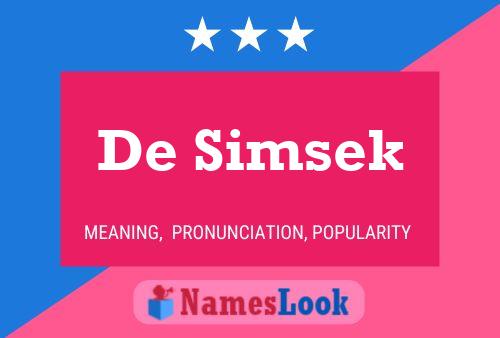 Póster del nombre De Simsek