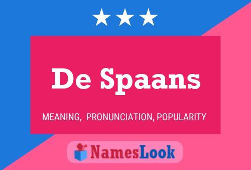 Póster del nombre De Spaans