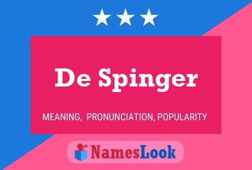 Póster del nombre De Spinger