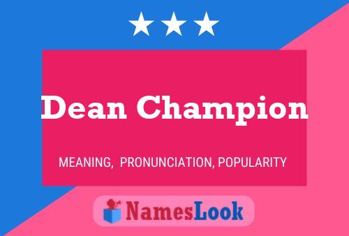 Póster del nombre Dean Champion