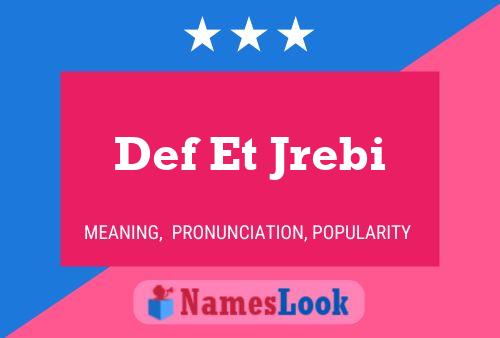 Póster del nombre Def Et Jrebi