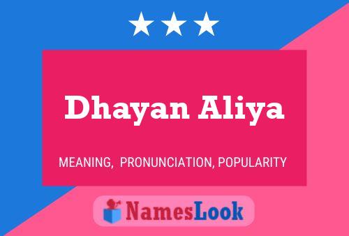 Póster del nombre Dhayan Aliya