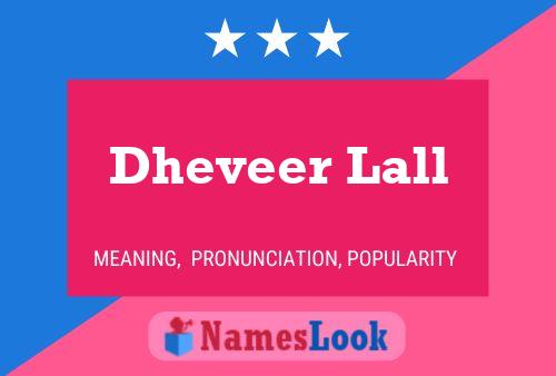 Póster del nombre Dheveer Lall