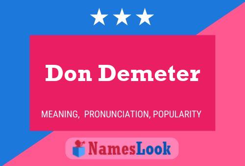 Póster del nombre Don Demeter