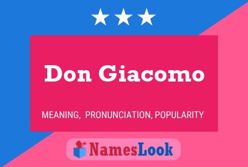 Póster del nombre Don Giacomo