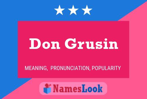 Póster del nombre Don Grusin