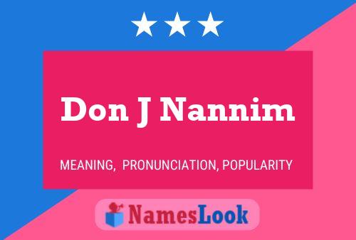 Póster del nombre Don J Nannim