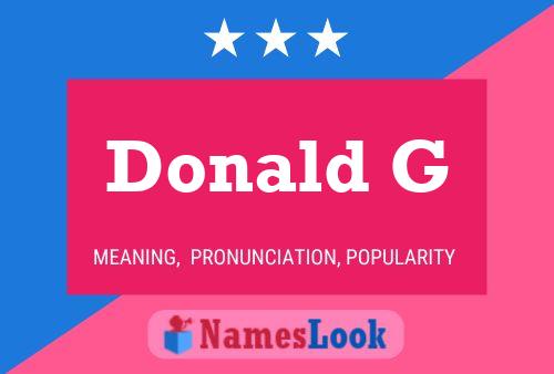 Póster del nombre Donald G