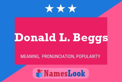 Póster del nombre Donald L. Beggs