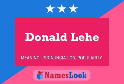 Póster del nombre Donald Lehe