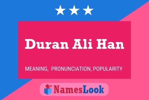 Póster del nombre Duran Ali Han