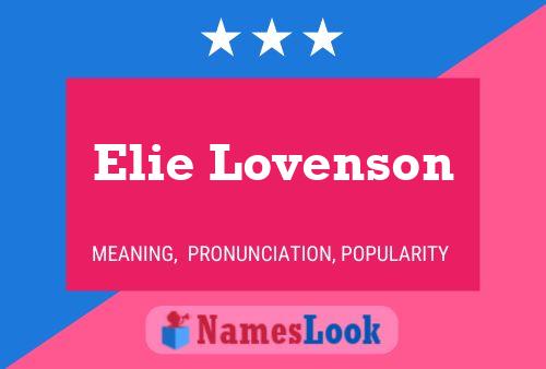 Póster del nombre Elie Lovenson