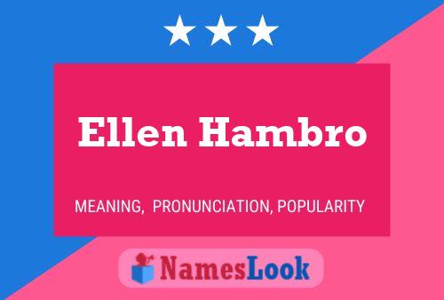 Póster del nombre Ellen Hambro