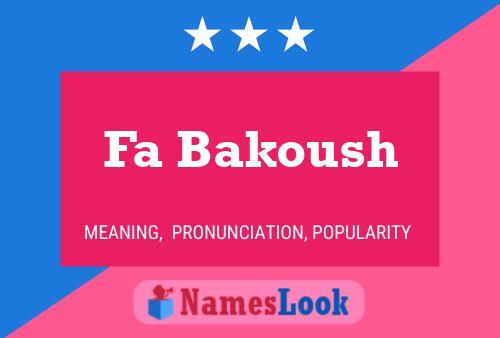 Póster del nombre Fa Bakoush