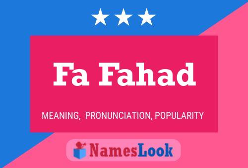 Póster del nombre Fa Fahad