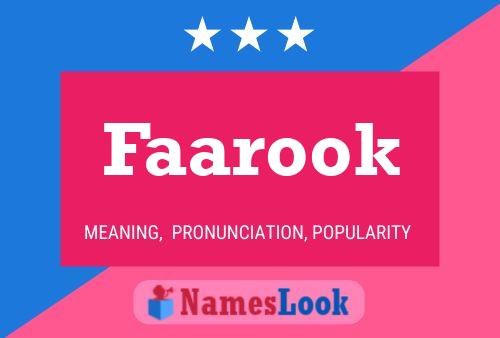 Póster del nombre Faarook