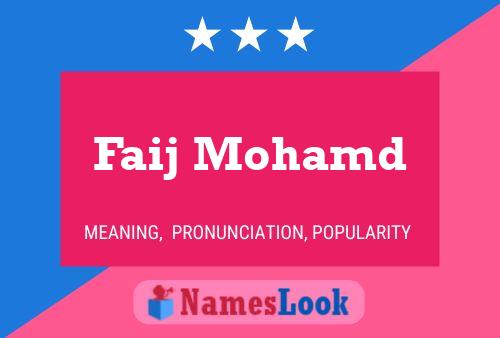 Póster del nombre Faij Mohamd