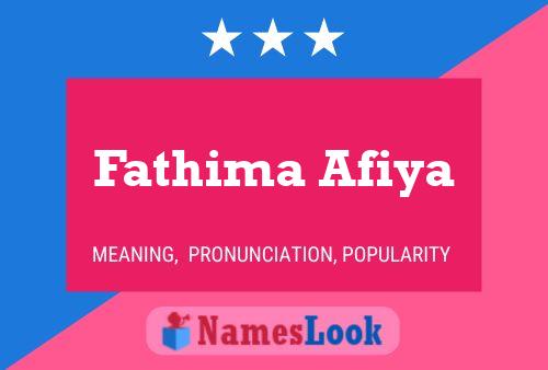 Póster del nombre Fathima Afiya