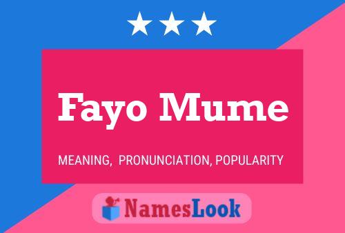 Póster del nombre Fayo Mume