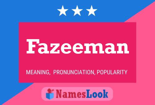 Póster del nombre Fazeeman