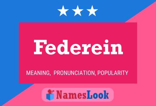 Póster del nombre Federein