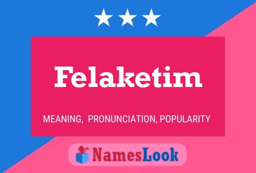 Póster del nombre Felaketim