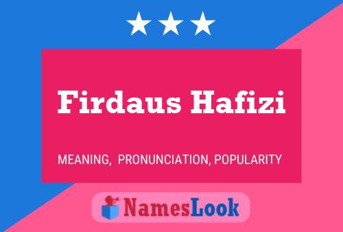 Póster del nombre Firdaus Hafizi