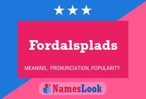 Póster del nombre Fordalsplads