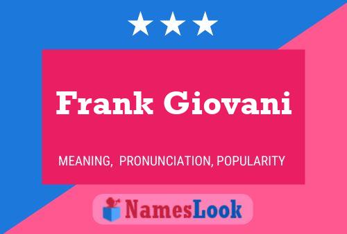 Póster del nombre Frank Giovani