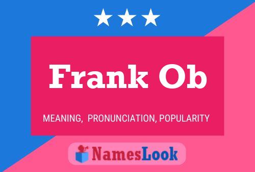 Póster del nombre Frank Ob