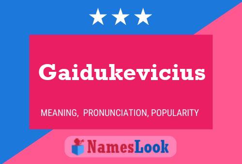 Póster del nombre Gaidukevicius