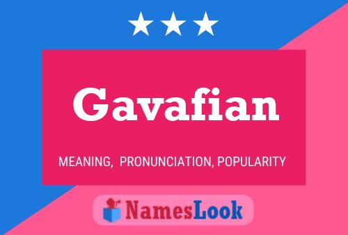 Póster del nombre Gavafian