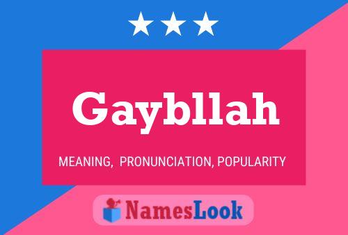 Póster del nombre Gaybllah