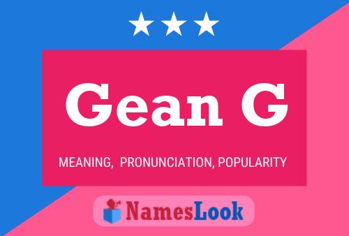 Póster del nombre Gean G