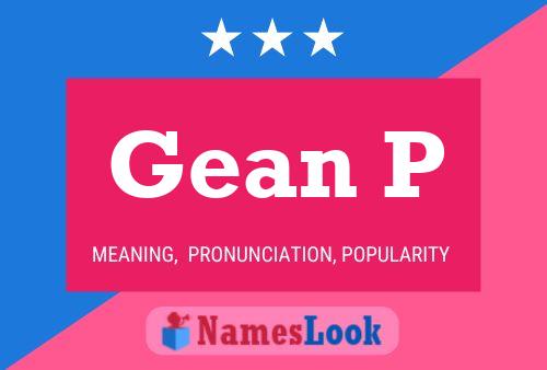 Póster del nombre Gean P