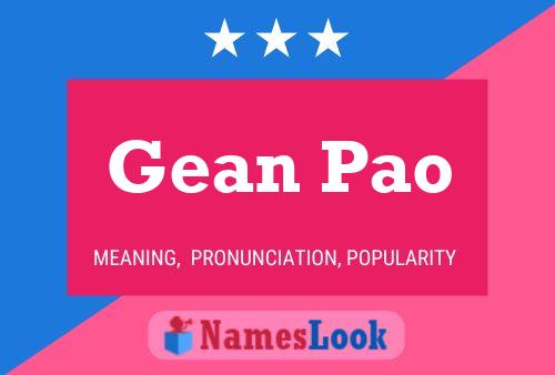 Póster del nombre Gean Pao