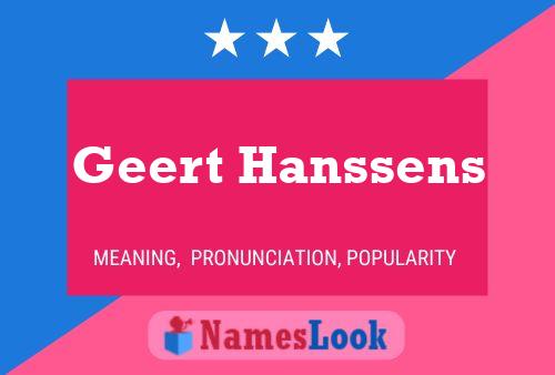 Póster del nombre Geert Hanssens