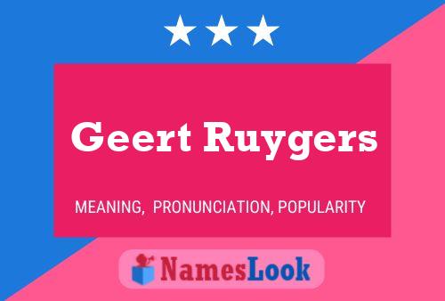 Póster del nombre Geert Ruygers