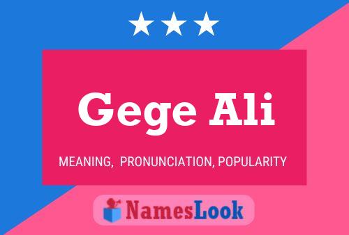 Póster del nombre Gege Ali