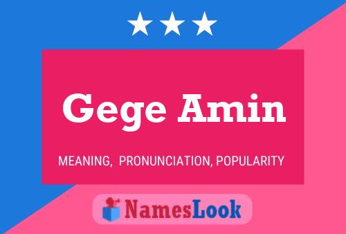 Póster del nombre Gege Amin